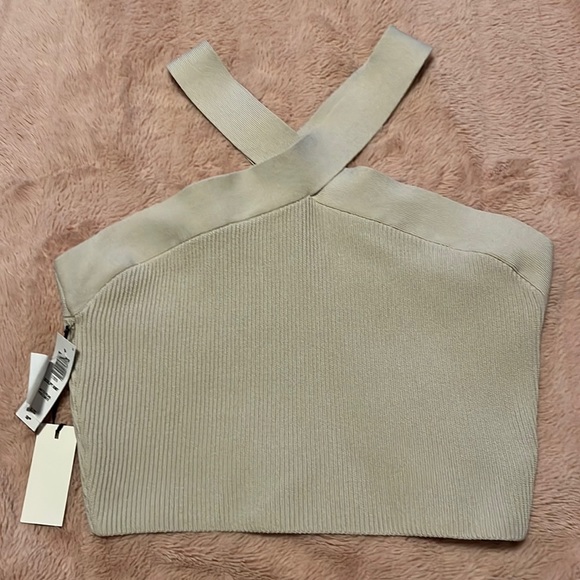 Aritzia Tops - ARITZIA beige cross neck tank top - XL